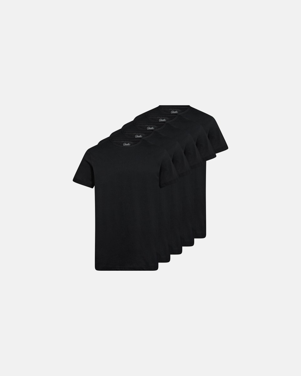 Claudio T-shirt 5-pak | 100% bomuld | Sort - S