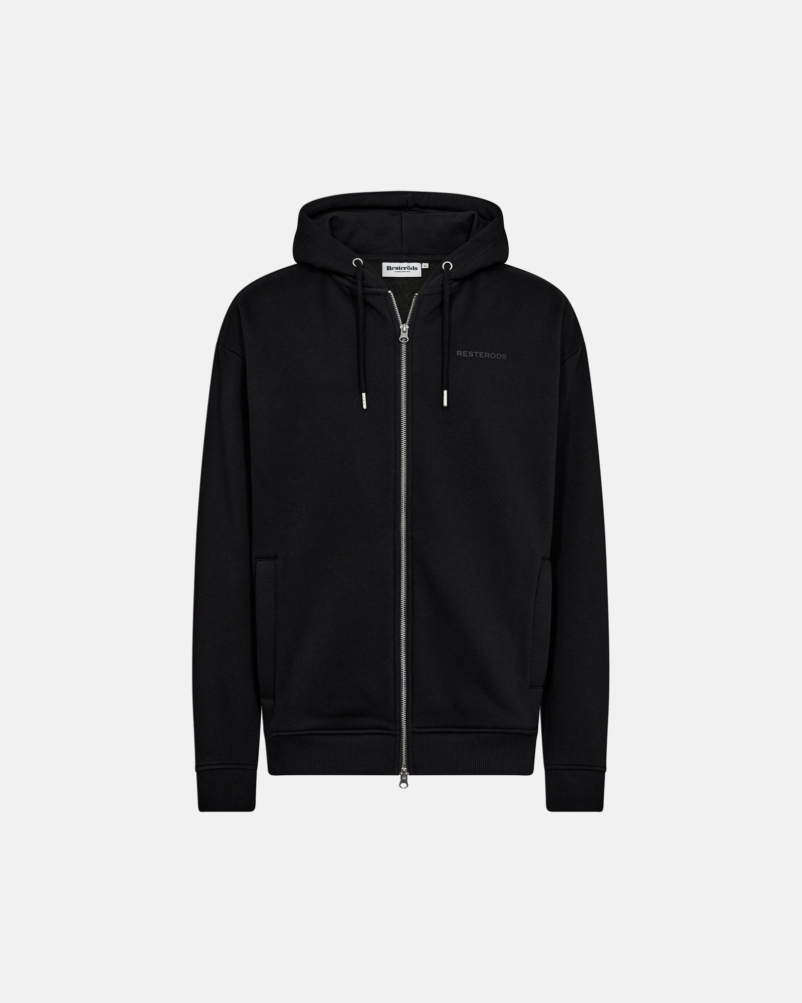 Hoodie "zip" | Bomuld | Sort -Resteröds Hoodie "zip" | Bomuld | Sort -Resteröds