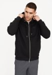 Hoodie "zip" | Bomuld | Sort -Resteröds