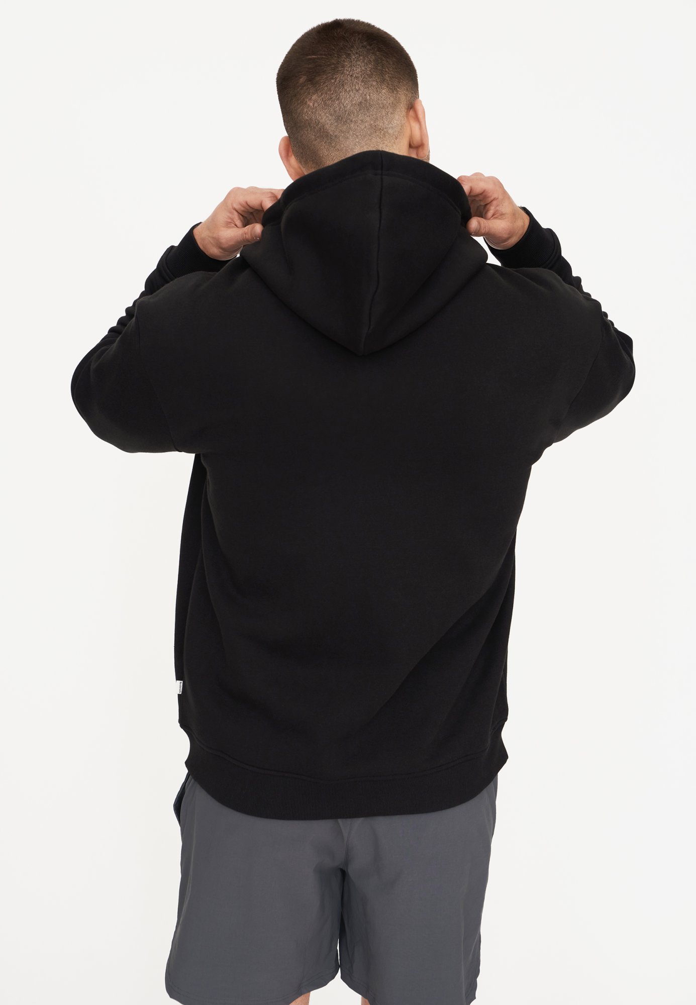 Hoodie "zip" | Bomuld | Sort -Resteröds Hoodie "zip" | Bomuld | Sort -Resteröds