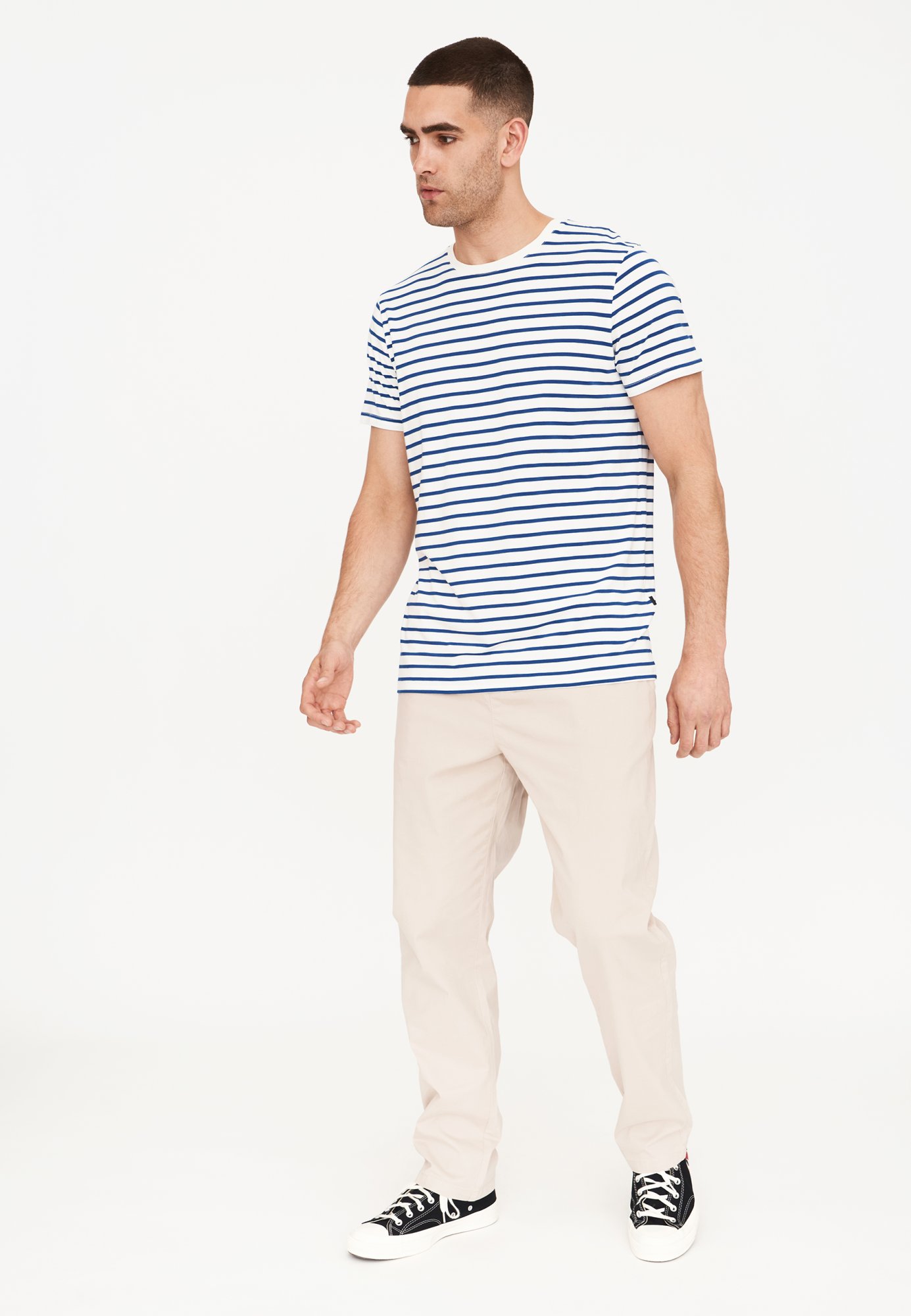 T-shirt "o-neck" | Bambusviskose | Blåstribet -Resteröds T-shirt "o-neck" | Bambusviskose | Blåstribet -Resteröds