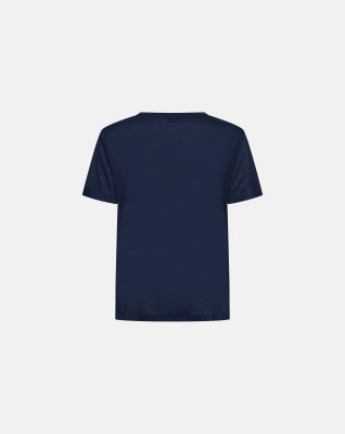 T-shirt | 100% uld | Navy -Dovre Women