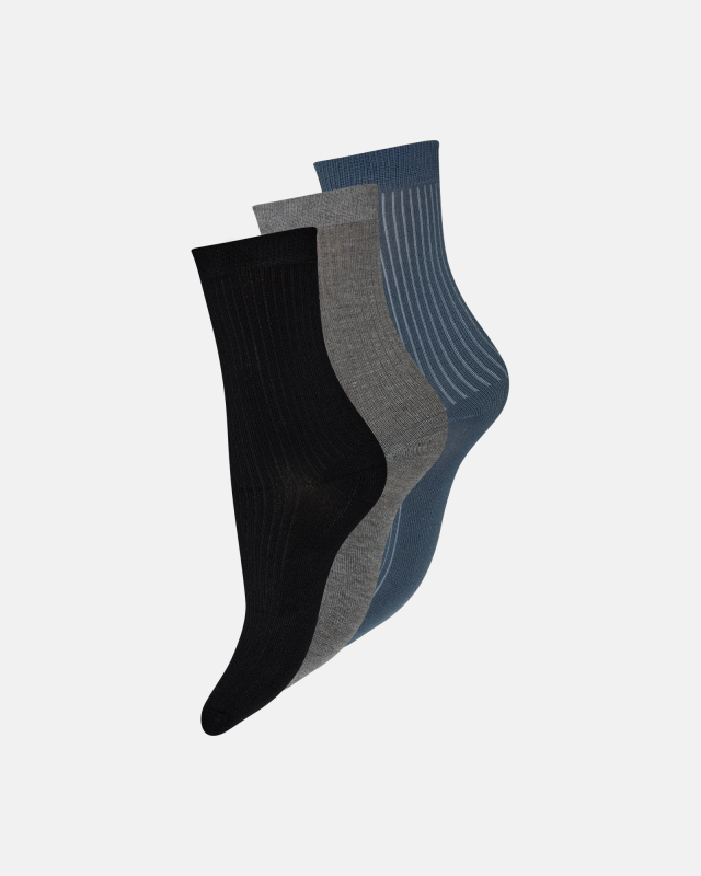 Ankelstrømper Pak | Bambusviskose | Sort Grå