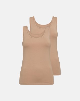 Tanktop 2-pak, Bambusviskose, Sand