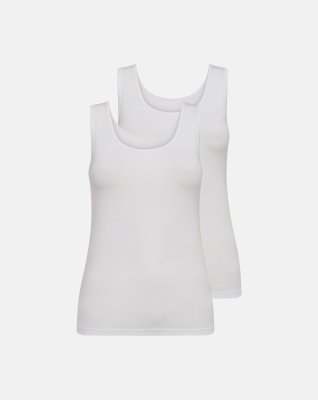 Tanktop 2-pak, Bambusviskose, Hvid