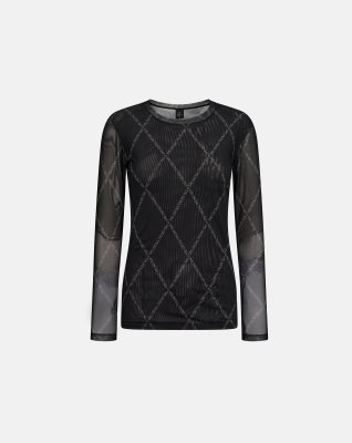 Bluse "Mesh", Polyester, Sort
