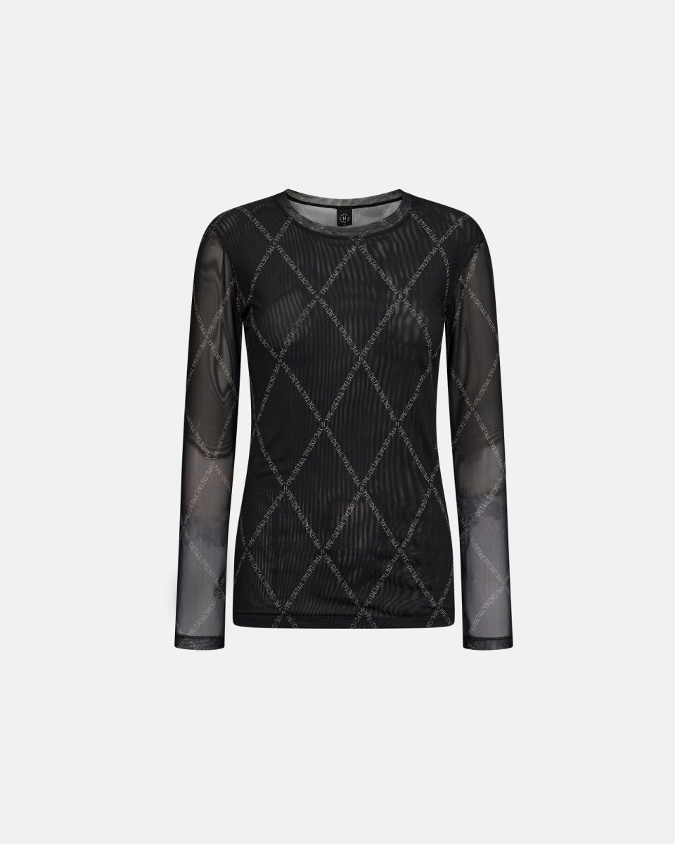 Hype the Detail Bluse "Mesh" | Polyester | Sort - S