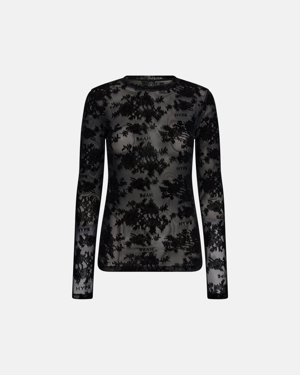 Hype the Detail Bluse "Blonde" | Polyamid | Sort - XS