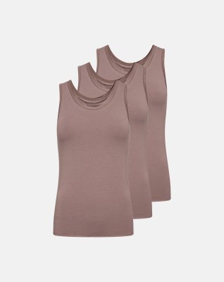 Tanktop 3-pak, Økologisk bambusviskose, Rosa