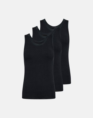 Tanktop 3-pak, Økologisk bambusviskose, Sort