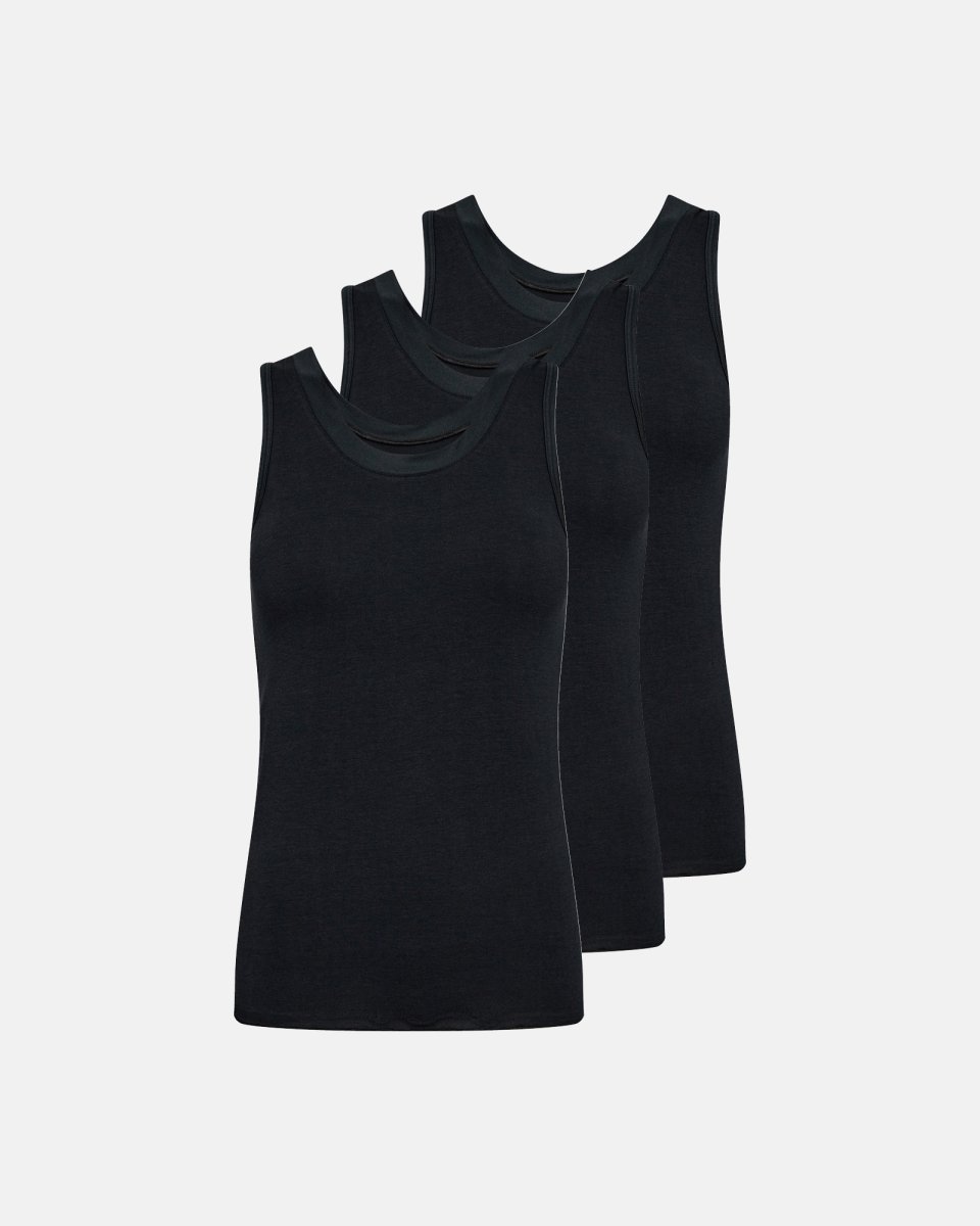 JBS of Denmark Women Tanktop 3-pak | Økologisk bambusviskose | Sort - S