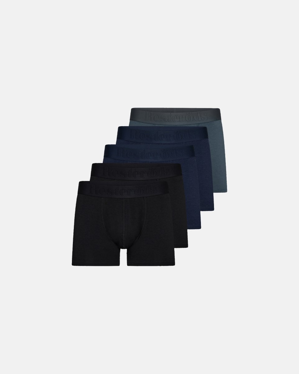 Resteröds Gunnar tights 5-pak | Økologisk bomuld | Sort/blå - S