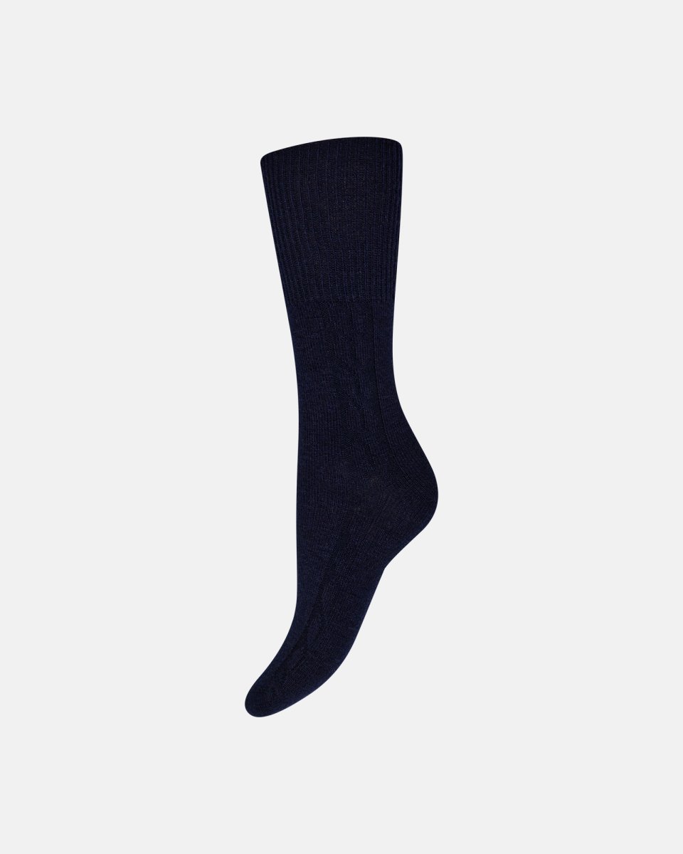 Decoy Ankelstrømper 'cosy fold' | Polyamid | Navy - 37-41