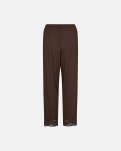 Pyjamas sæt m. blonde, Bambusviskose, Brun