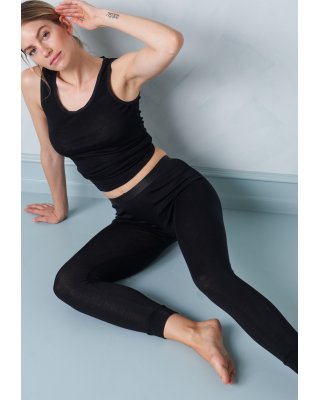 Leggings, 100% uld, Sort