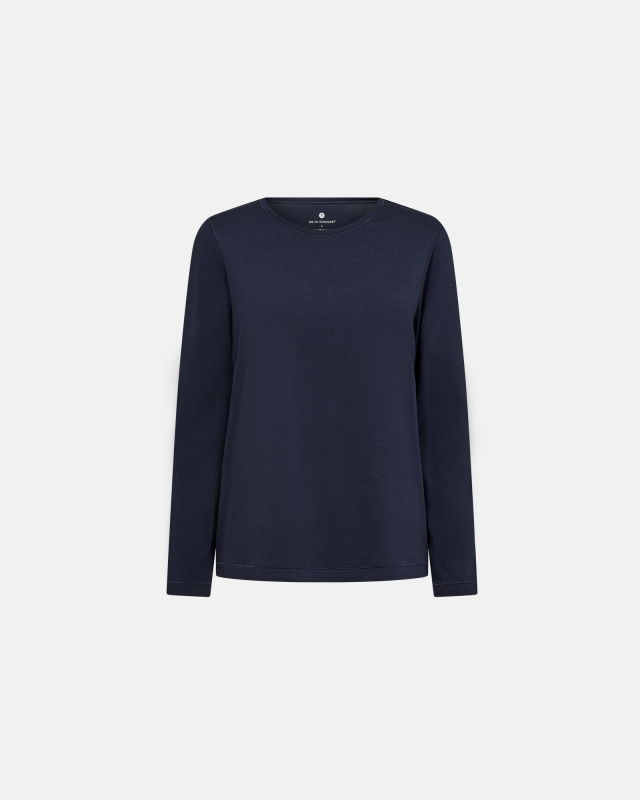 Langærmet t-shirt | Bambusviskose | Blå