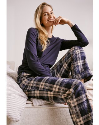 Natbukser "flannel" | 100% økologisk bomuld | Ternet -JBS of Denmark Women