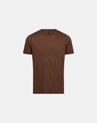 T-shirt, 100% økologisk GOTS uld, Brun
