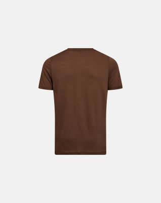 T-shirt, 100% økologisk GOTS uld, Brun