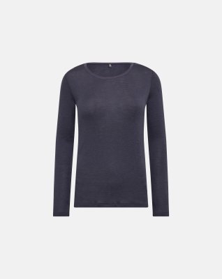 Langærmet t-shirt, 100% uld, Lavendel