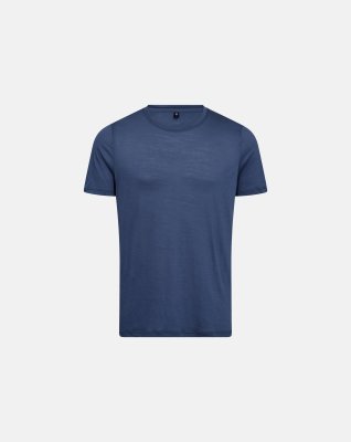 T-shirt, 100% økologisk GOTS uld, Blå
