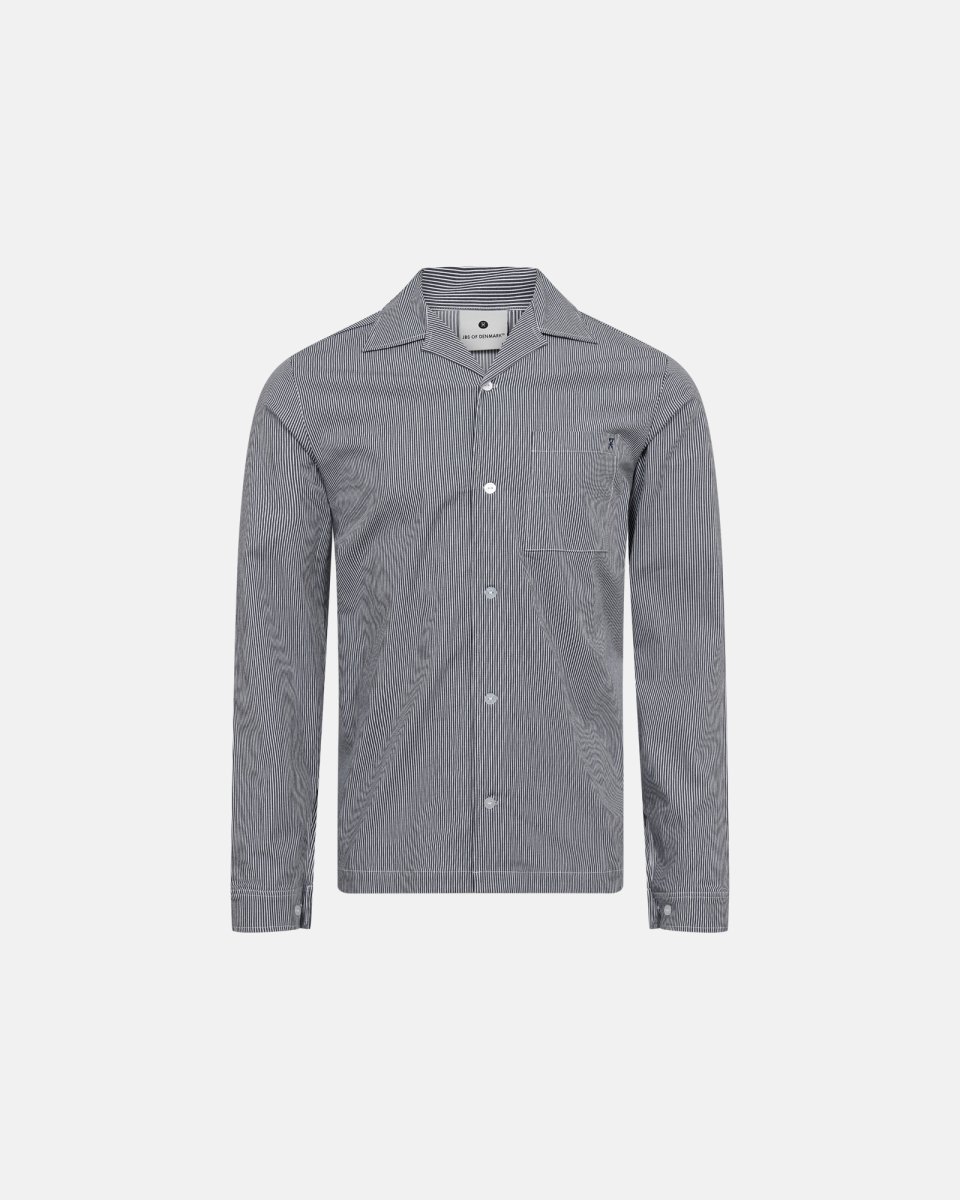 JBS of Denmark Men Pyjamasskjorte | Bambusviskose | Navy stribet - S