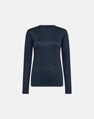 Bluse "Logo", Polyester, Navy