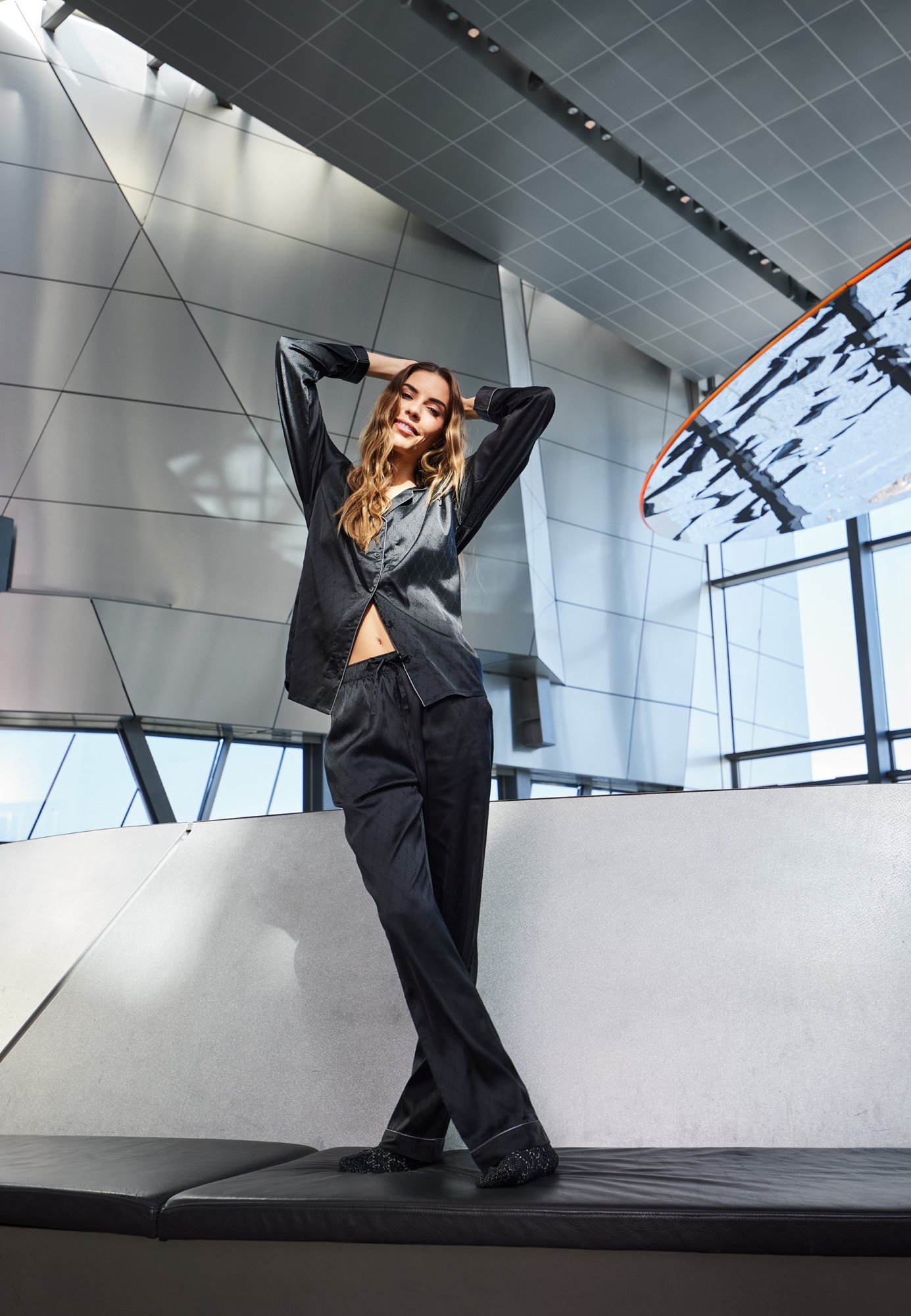 Pyjamas "satin" | Polyester | Sort -Hype the Detail Pyjamas "satin" | Polyester | Sort -Hype the Detail