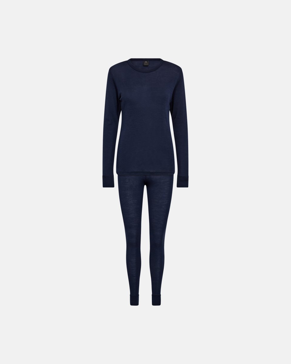 Dovre Women Langt undertøjssæt | 100% uld | Navy - S