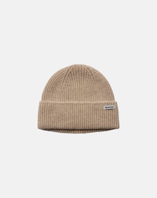 Beanie hue, 100% uld, Beige