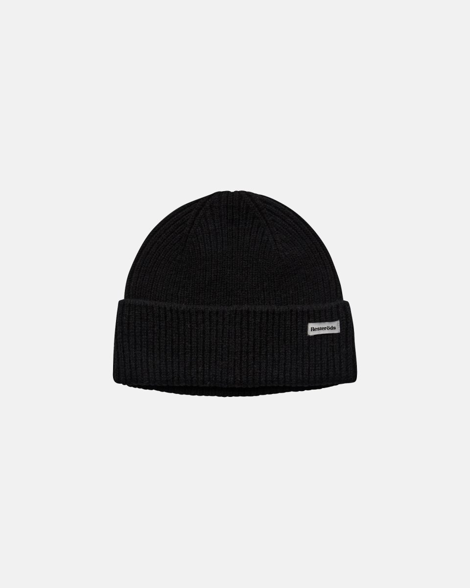 Resteröds Beanie | 100% uld | Sort - 1SIZE