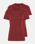 T-shirt 2-pak, 100% merino uld, Rød