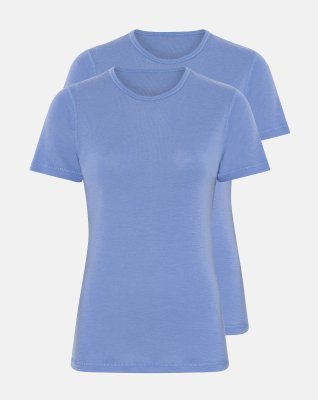 T-shirt 2-pak | 100% merino uld | Blå -Dovre Women