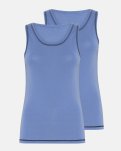 Tanktop 2-pak, 100% merino uld, Blå