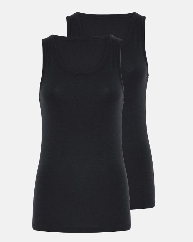 Tanktop 2-pak | 100% merino uld| Sort