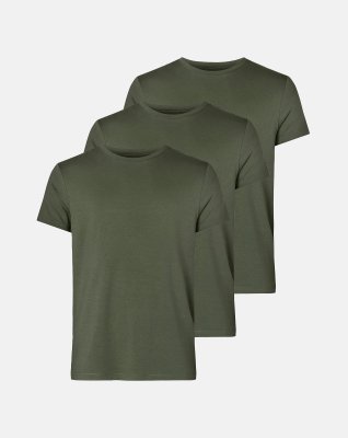 T-shirt "o-neck" 3-pak, Bambusviskose, Grøn
