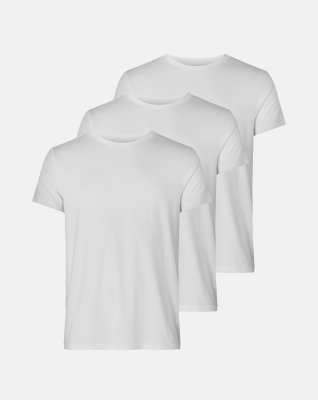 T-shirt "o-neck" 3-pak, Bambusviskose, Hvid