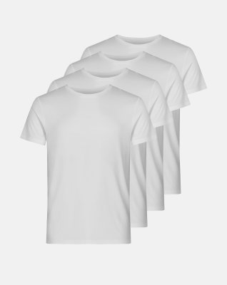 T-shirt 4-pak, Bambusviskose, Hvid