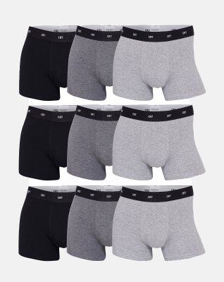 Tights 9-pak, Bambusviskose, Sort/grå