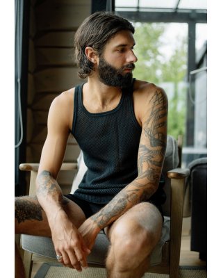 Tanktop 6-pak, Bambusviskose, Sort