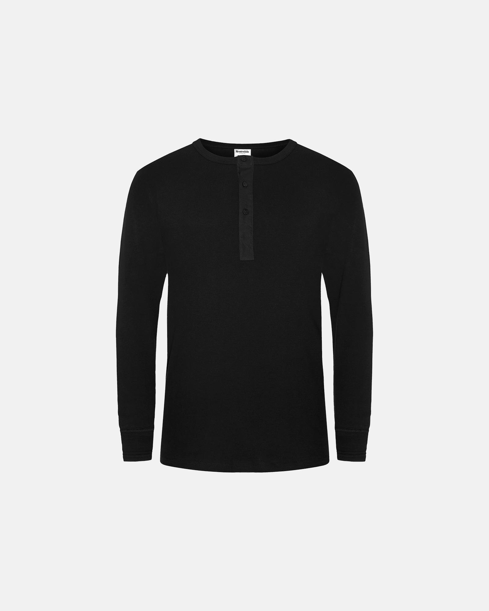 Langærmet t-shirt "grandad" 2-pak | 100% økologisk bomuld | Sort -Resteröds Langærmet t-shirt "grandad" 2-pak | 100% økologisk bomuld | Sort -Resteröds