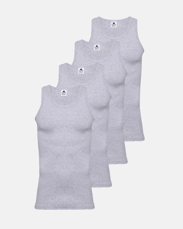 Tanktop 4-pak | 100% økologisk bomuld | Lys grå