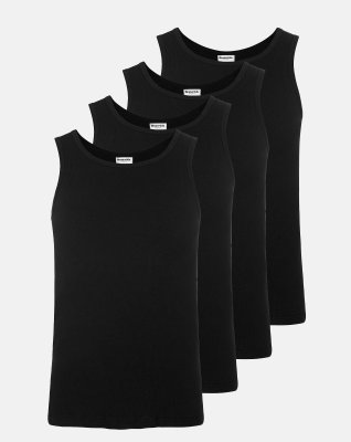 Tanktop  4-pak | 100% økologisk bomuld | Sort -Resteröds