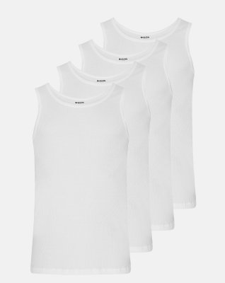 Tanktop 4-pak, 100% økologisk bomuld, Hvid