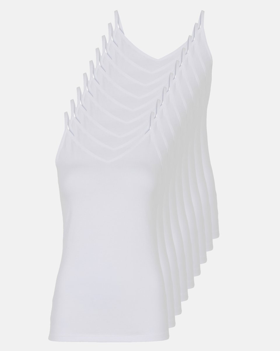 Decoy Tanktop 9-pak | GOTS bomuld | Hvid - S
