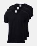 T-shirt "v-neck" 3-pak | 100% økologisk bomuld | Sort -Dovre