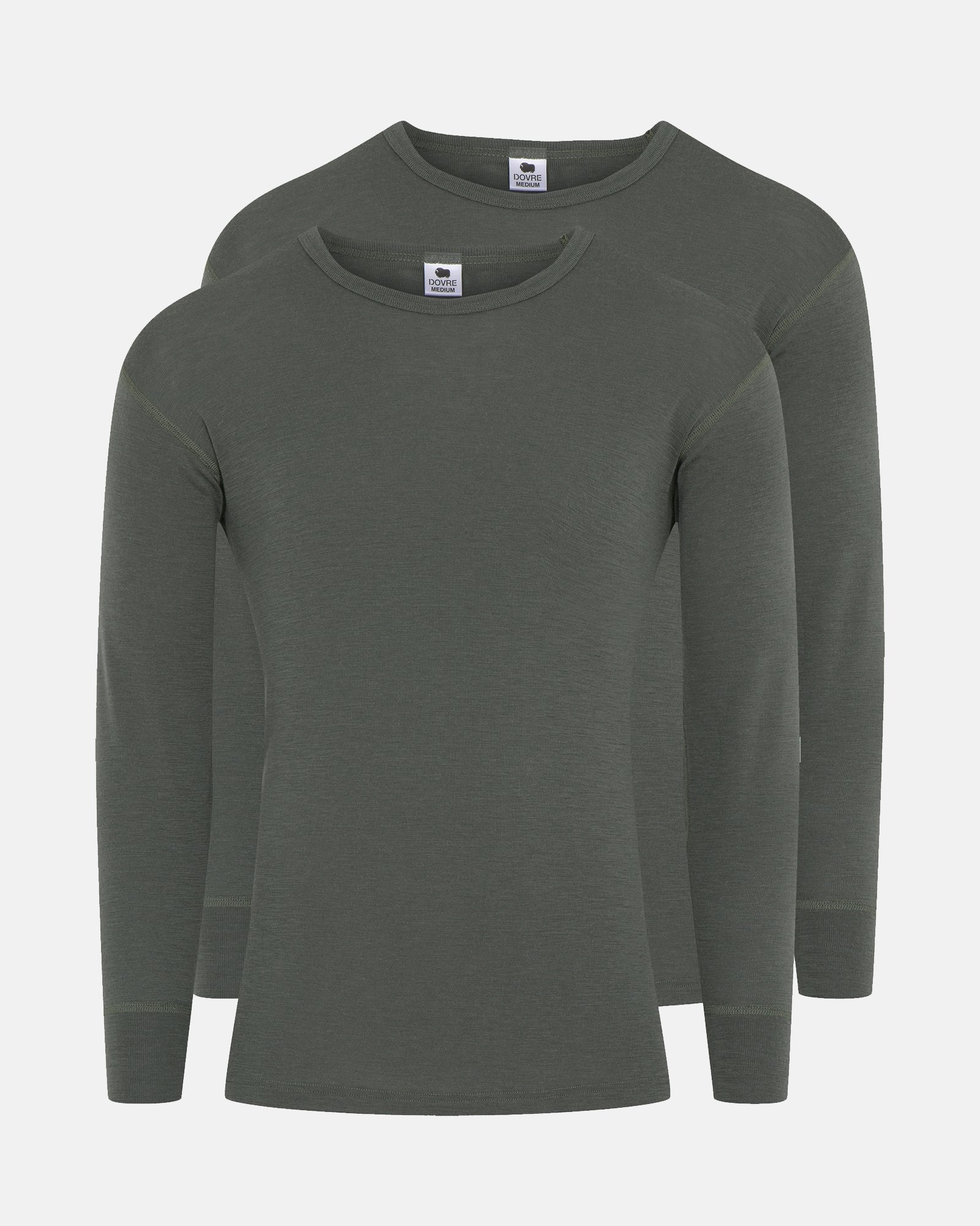 Langærmet t-shirt 2-pak | 100% merino uld | Grøn -Dovre Langærmet t-shirt 2-pak | 100% merino uld | Grøn -Dovre