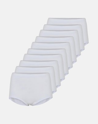 Maxi brief 10-pak, GOTS bomuld, Hvid