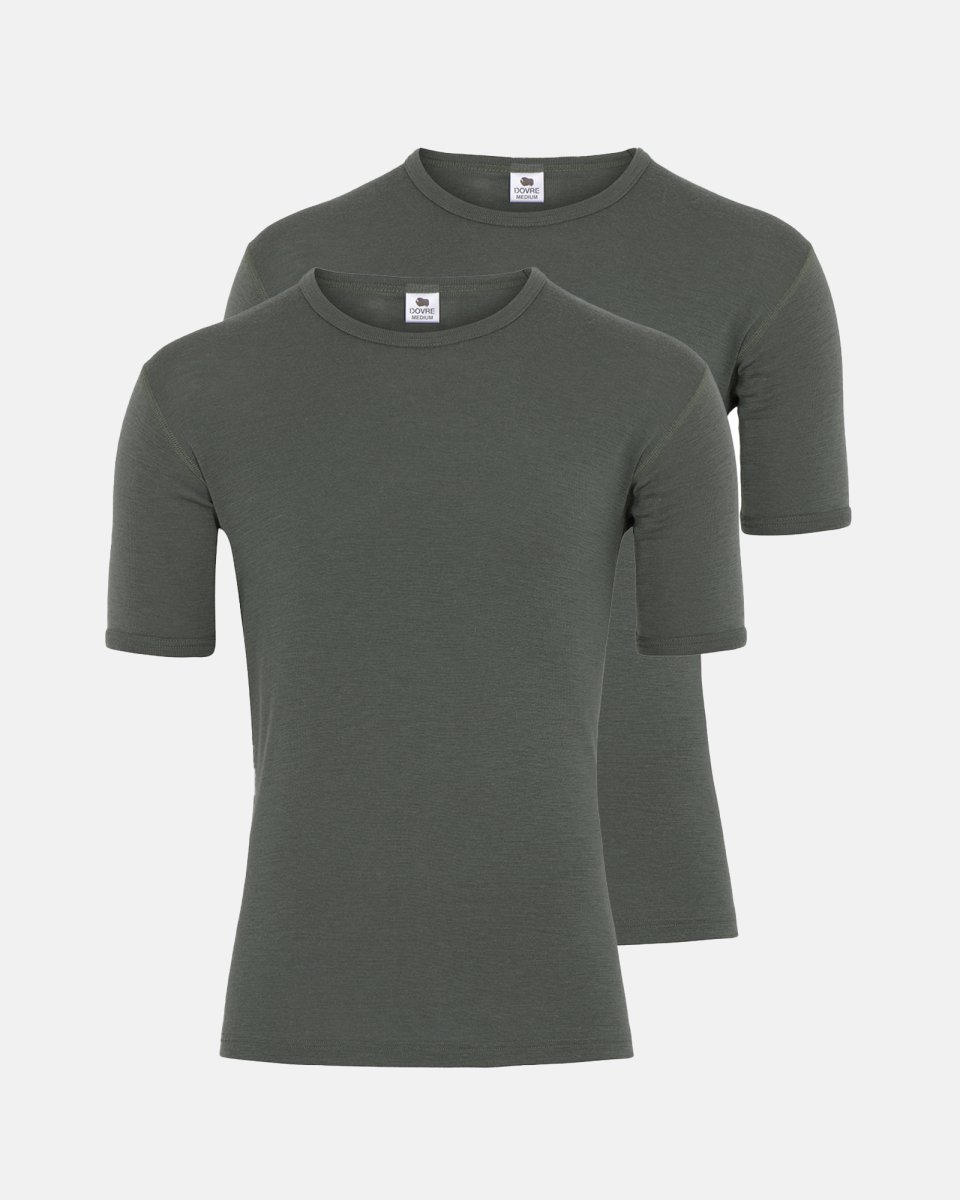 Dovre T-shirt 2-pak | 100% merino uld | Grøn - S