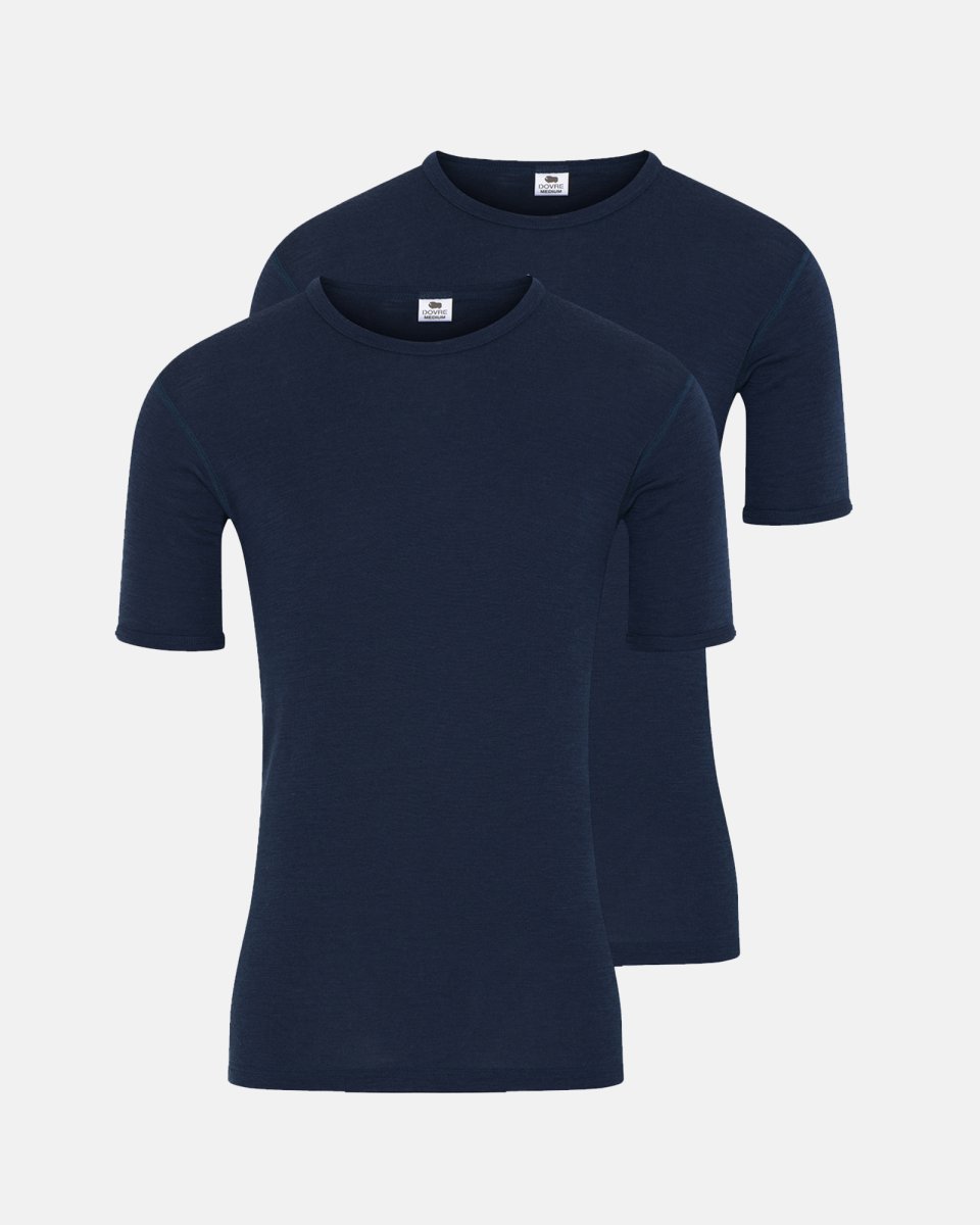 Dovre T-shirt 2-pak | 100% merino uld | Navy - S